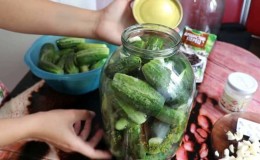 The most delicious recipes for sweet cucumbers for the winter per liter jar