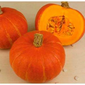 An orange-red variety of Hokkaido pumpkin with a nutty aroma and high content of vitamins and fiber.