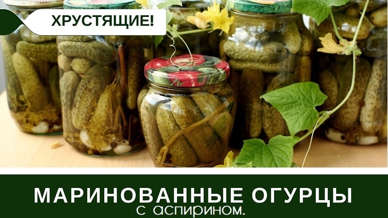 How to prepare pickled cucumbers with aspirin simply and tasty: 7 best recipes