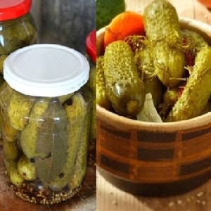 Tasty and easy to pickle cucumbers with vinegar for the winter in jars