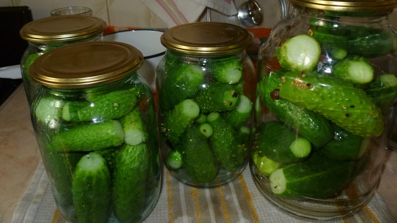 Tasty and easy to pickle cucumbers with vinegar for the winter in jars