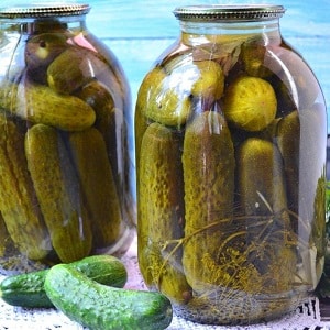 Tasty and easy to pickle cucumbers with vinegar for the winter in jars