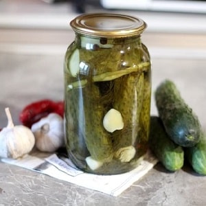 Tasty and easy to pickle cucumbers with vinegar for the winter in jars