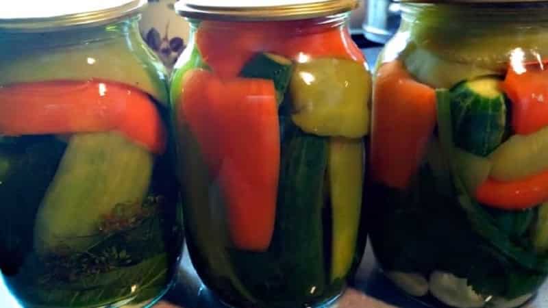 How to cook pickled cucumbers with bell peppers for the winter