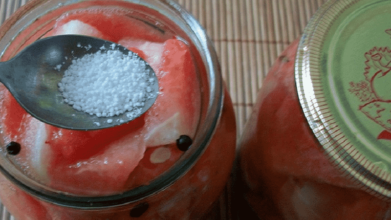 The most delicious recipes for watermelons for the winter in jars with citric acid
