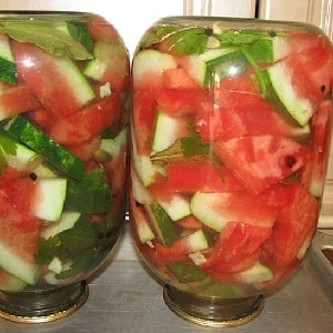 The most delicious recipes for watermelons for the winter in jars with citric acid
