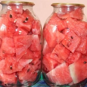The most delicious recipes for watermelons for the winter in jars with citric acid