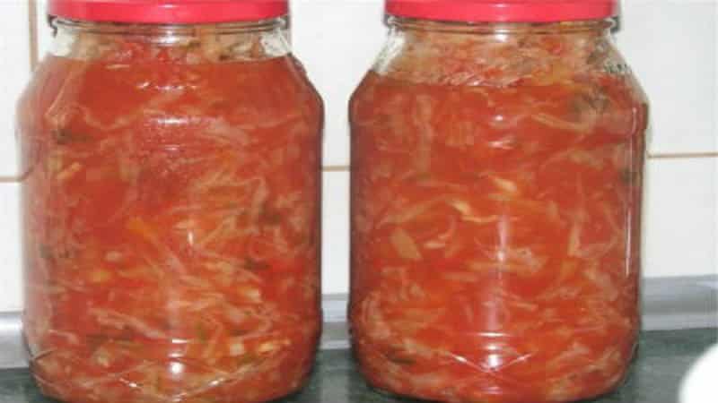 The best recipes for preparing cabbage in tomato juice for the winter without sterilization