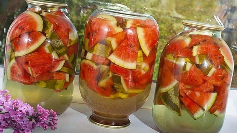 How to prepare salted watermelons in jars without sterilization