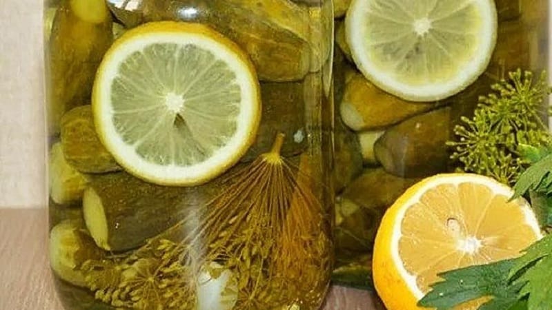 Recipes for delicious prepared cucumbers with lemon for the winter in liter jars