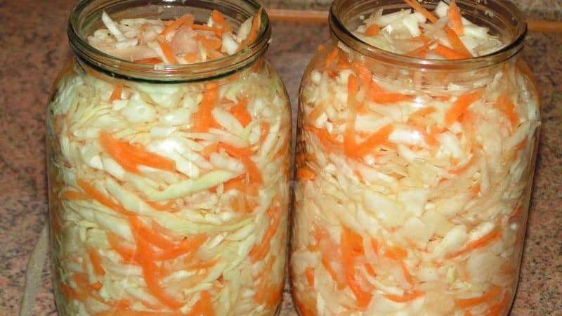 Simple but tasty ways to pickle cabbage without brine and features of its storage
