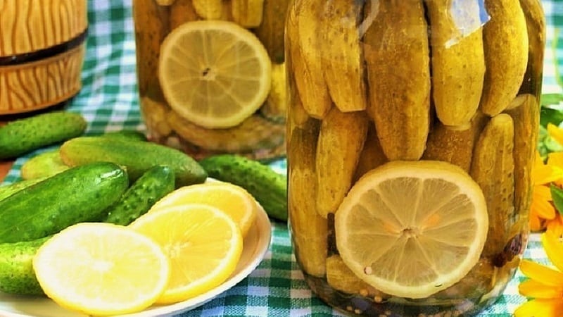 Recipes for delicious prepared cucumbers with lemon for the winter in liter jars