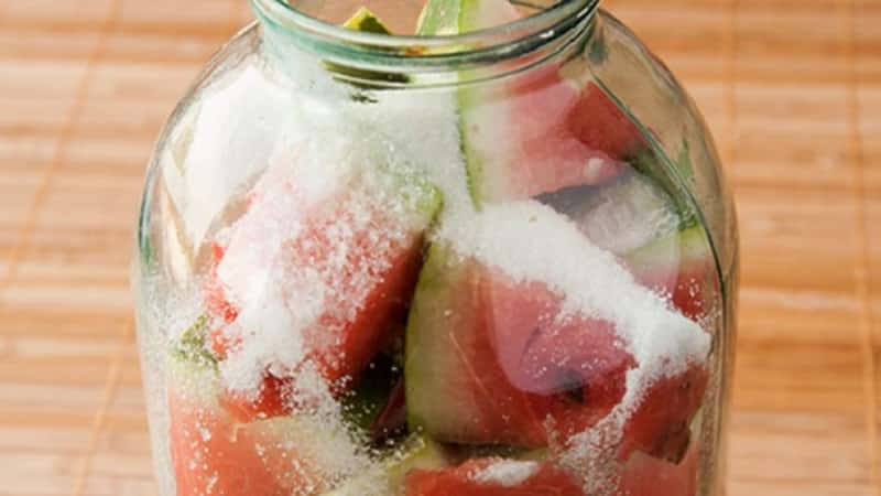How to simply and deliciously prepare pickled watermelons for the winter in jars without sterilization