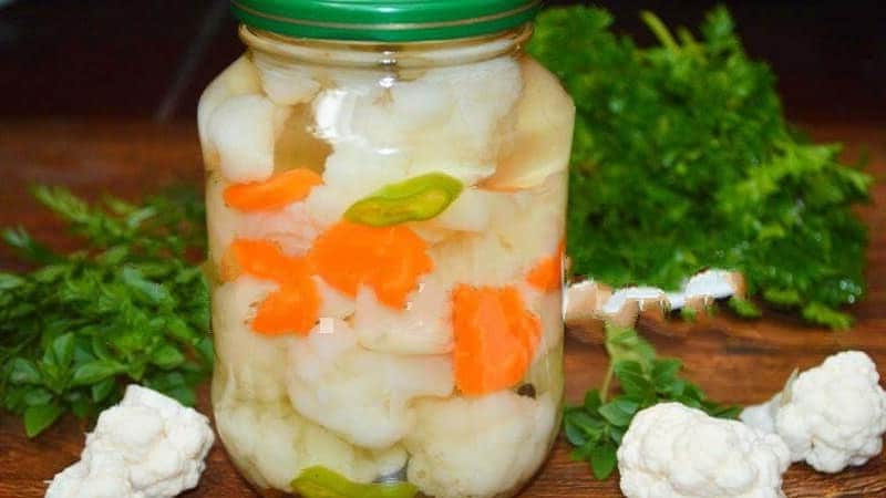 Cauliflower for the winter: simple recipes for preparing delicious preparations without sterilization